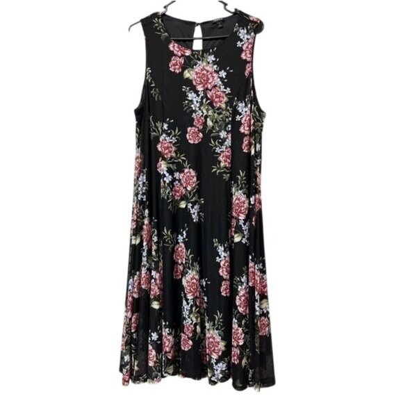 Torrid 2 Women Sleeveless Dress Floral Mesh Lined Stretch Size 2X Party Holiday - Picture 4 of 10